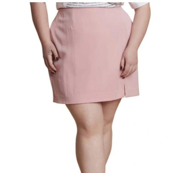 11 Honore Women's New Darci Side Slit Mini Skirt in Pretty Pink Size 20 - Picture 1 of 9